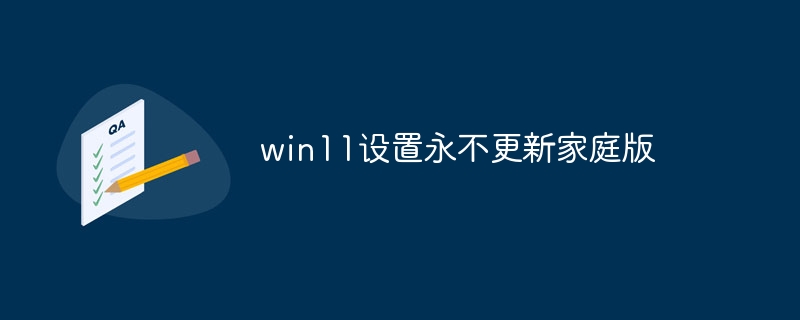 win11设置永不更新家庭版