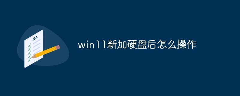 win11新加硬盘后怎么操作