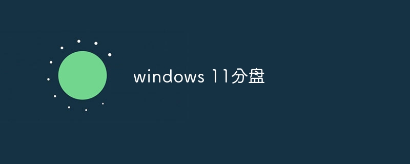 windows 11分盘